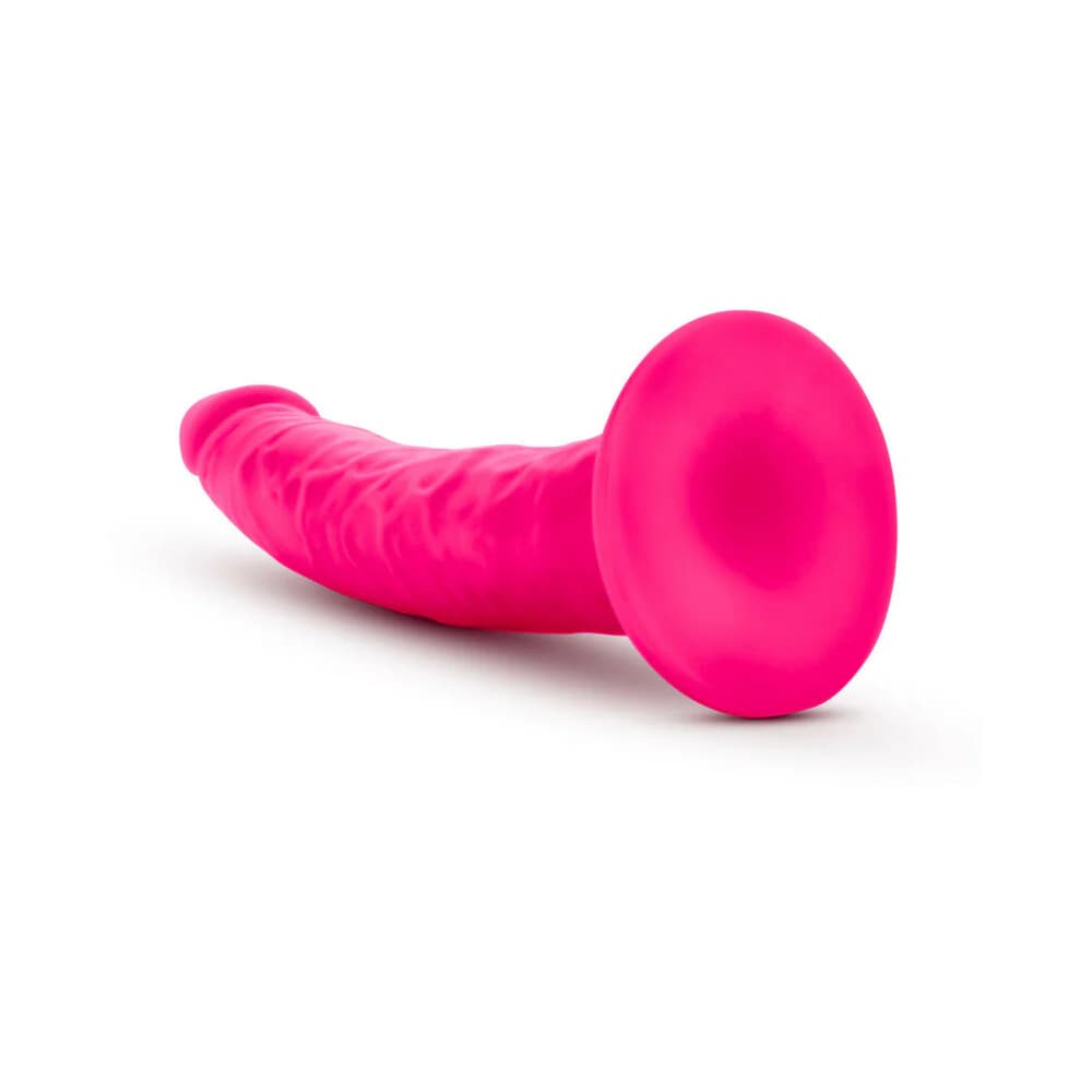 Neo Elite 7.5 in. Silicone Dual Density Dildo Neon Pink thumbnail