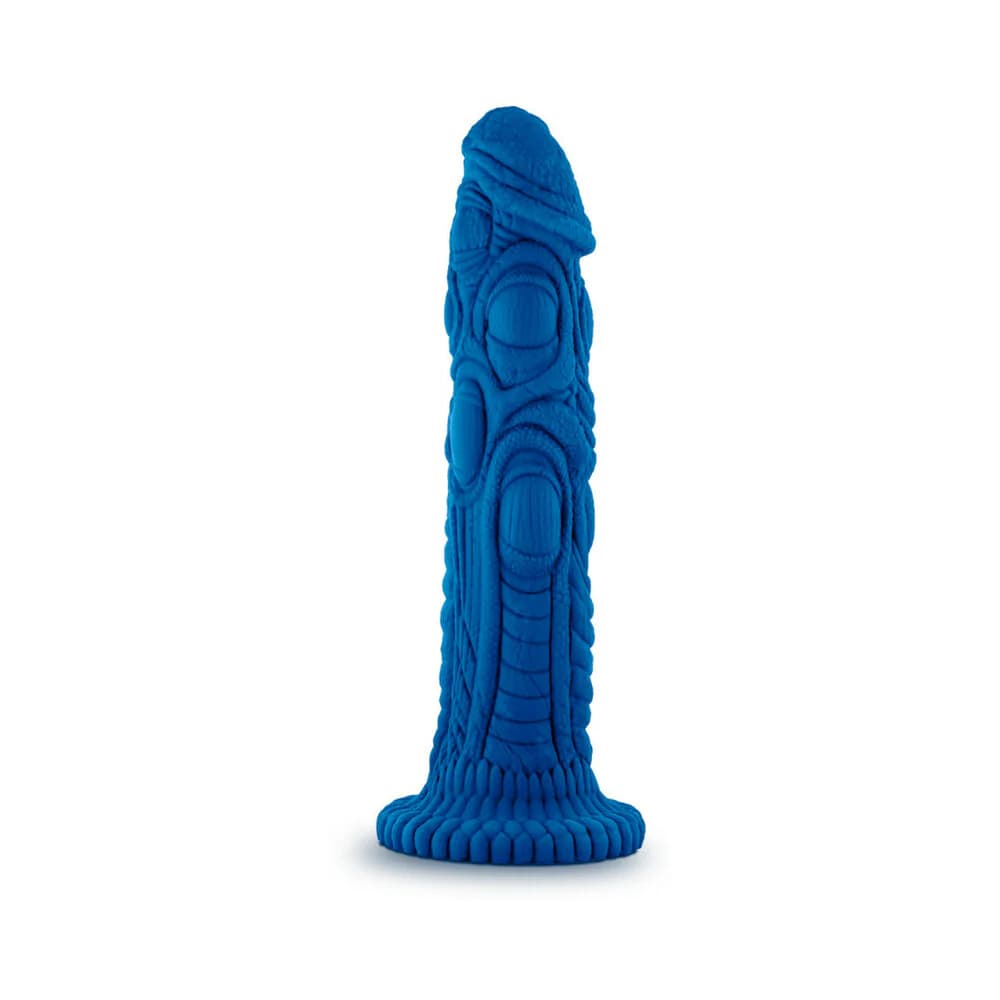 The Realm Draken 7.5 in. Silicone Lock On Fantasy Dildo Blue thumbnail
