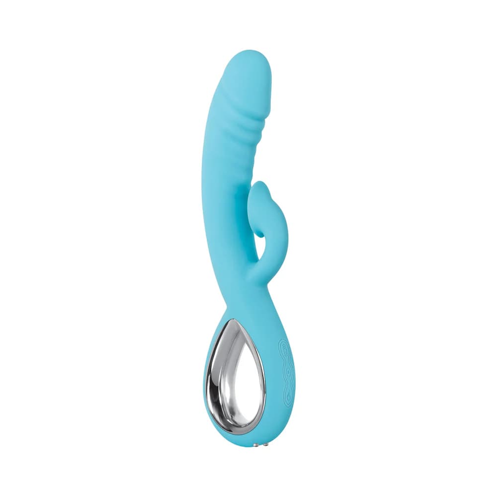 Evolved Triple Infinity Rechargeable Heating Suction Silicone Dual Stimulator Blue thumbnail