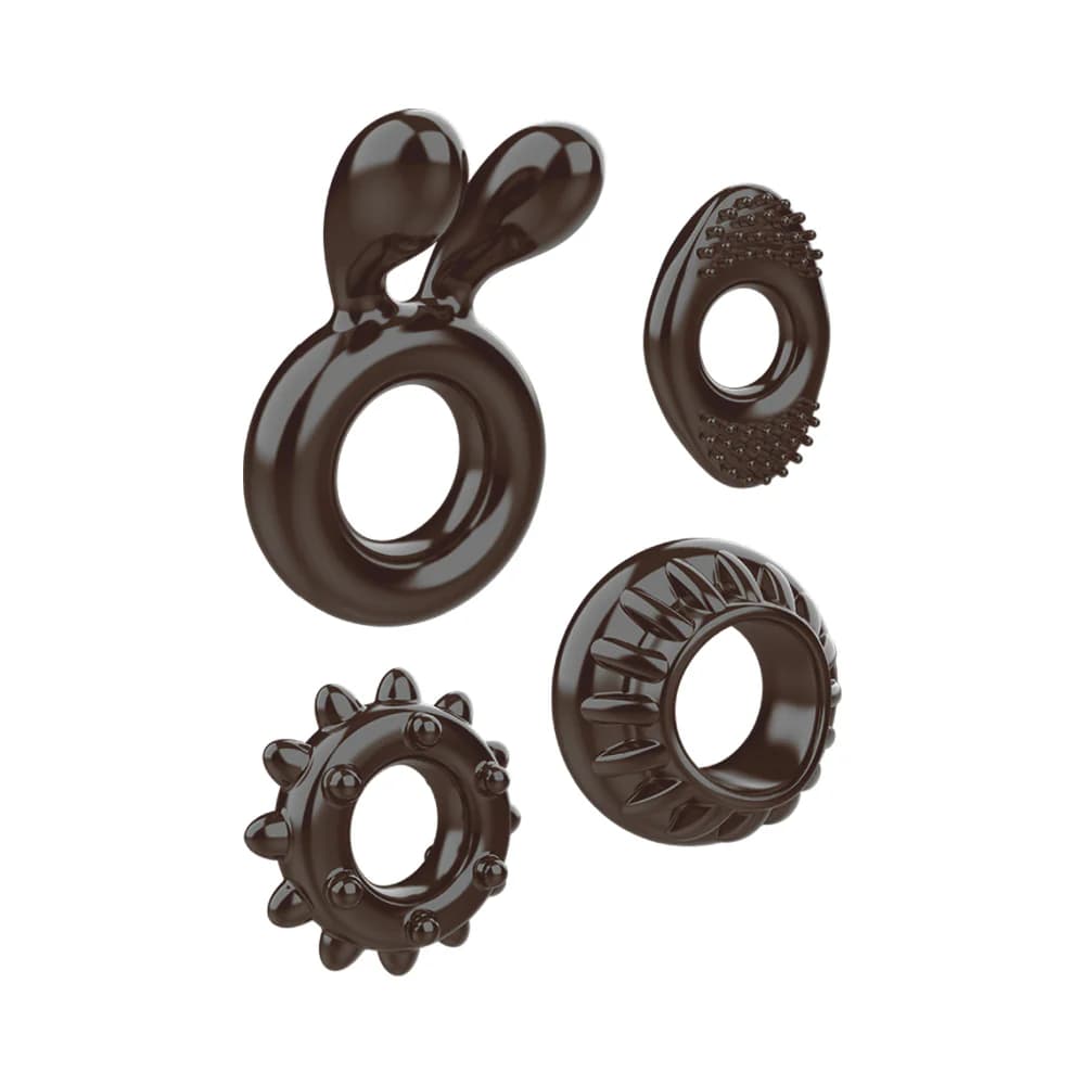 Zero Tolerance Ring My Bell 4-Piece Cockring Set Black thumbnail