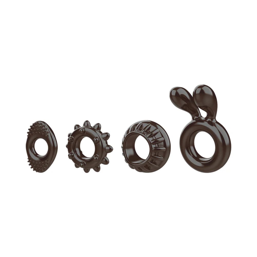 Zero Tolerance Ring My Bell 4-Piece Cockring Set Black thumbnail