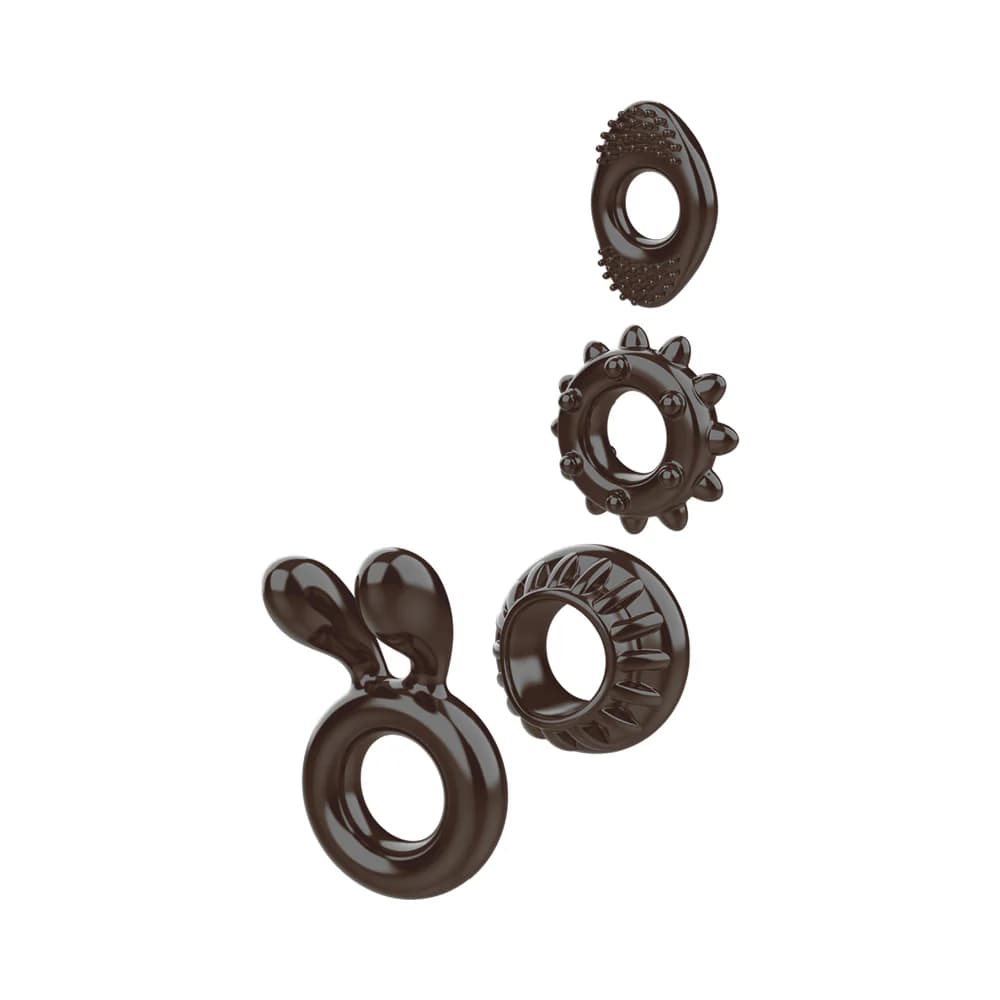 Zero Tolerance Ring My Bell 4-Piece Cockring Set Black thumbnail