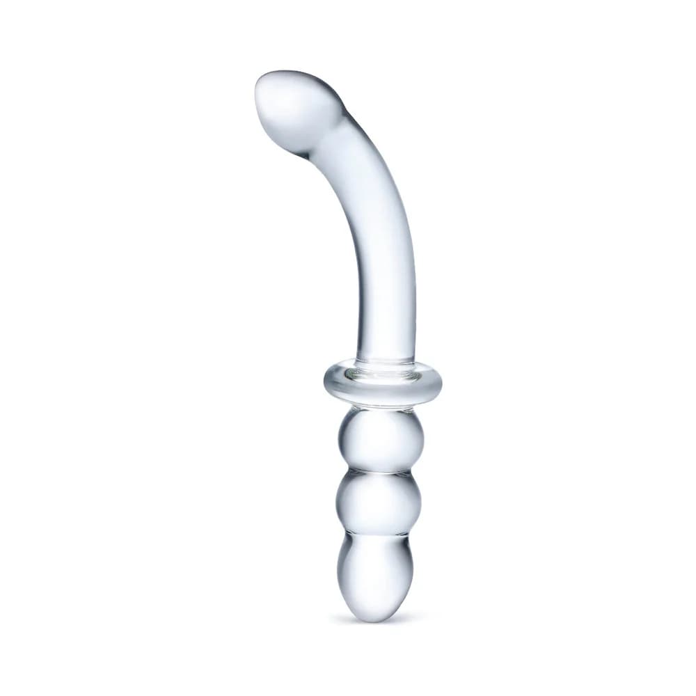 Glas 8 in. Ribbed G-Spot Glass Dildo thumbnail