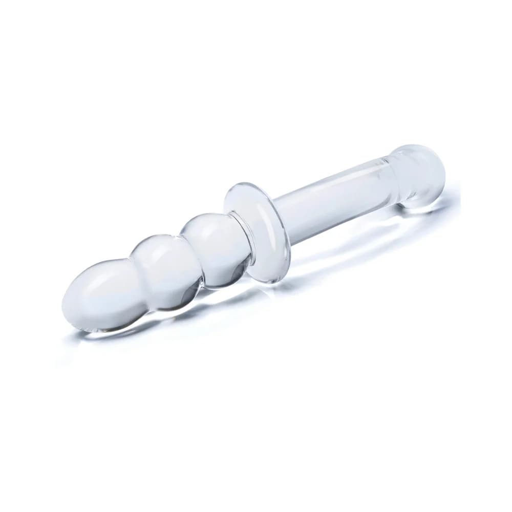 Glas 8 in. Ribbed G-Spot Glass Dildo thumbnail