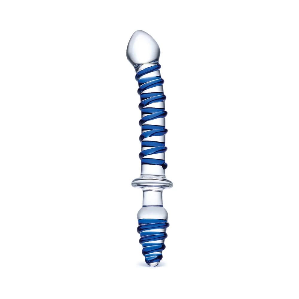 Glas 10 in. Mr. Swirly Double Ended Glass Dildo & Butt Plug thumbnail