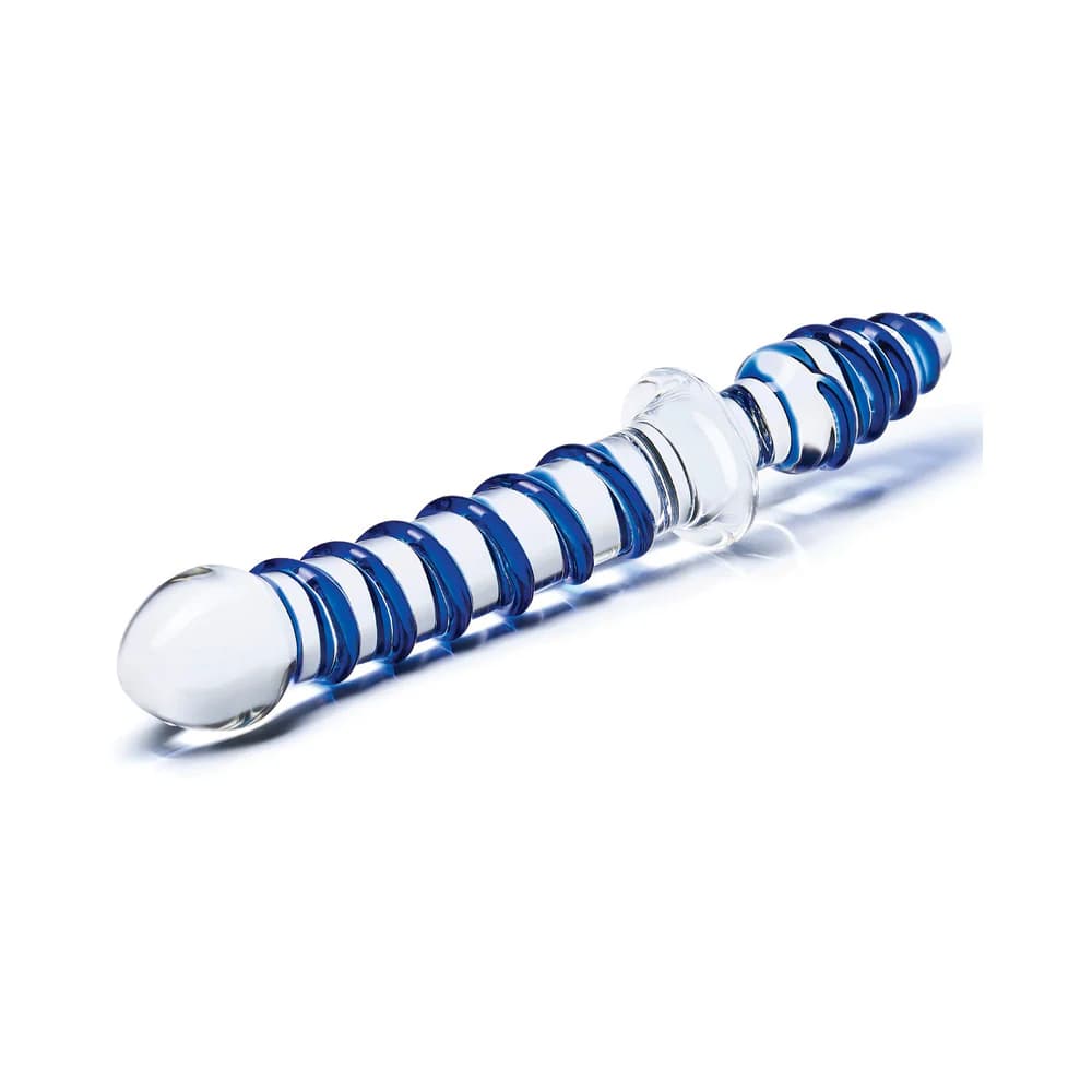 Glas 10 in. Mr. Swirly Double Ended Glass Dildo & Butt Plug thumbnail