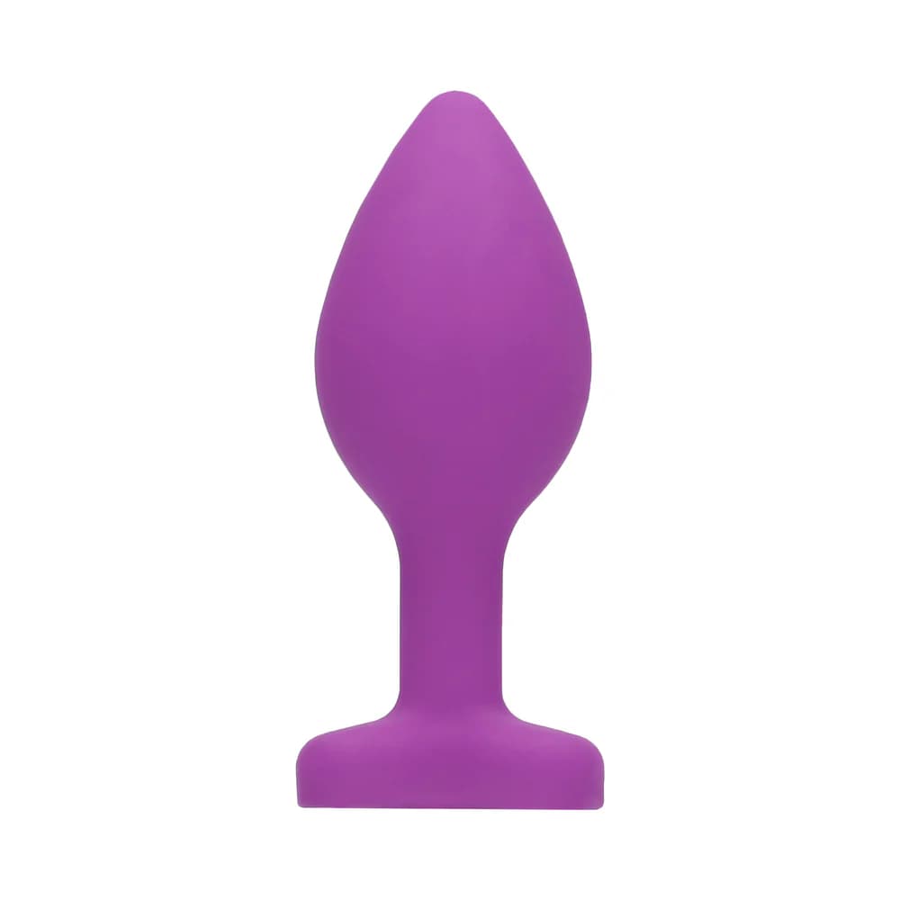Ouch! Flexible Silicone Diamond Heart Butt Plug Purple Regular thumbnail
