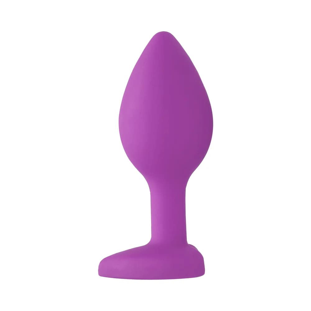 Ouch! Flexible Silicone Diamond Heart Butt Plug Purple Regular thumbnail