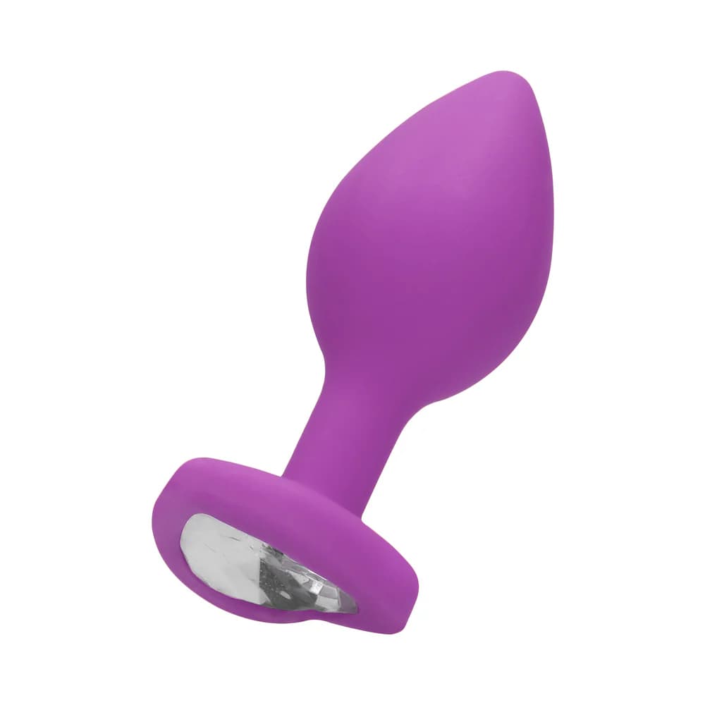 Ouch! Flexible Silicone Diamond Heart Butt Plug Purple Regular thumbnail