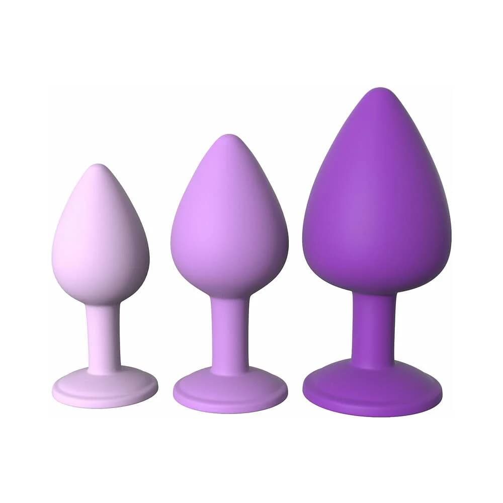 Fantasy For Her 3-Piece Silicone Her Little Gems Trainer Plug Set Purple thumbnail