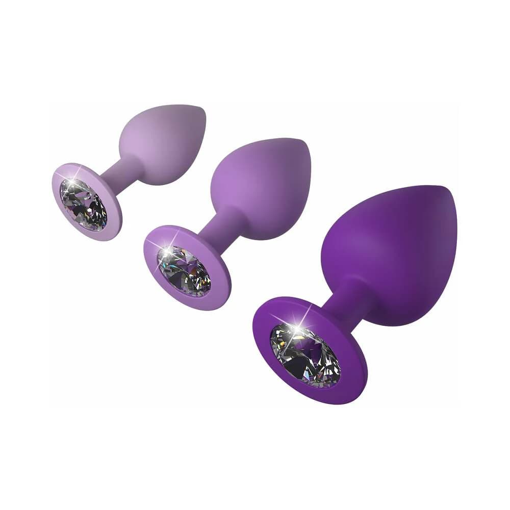 Fantasy For Her 3-Piece Silicone Her Little Gems Trainer Plug Set Purple thumbnail