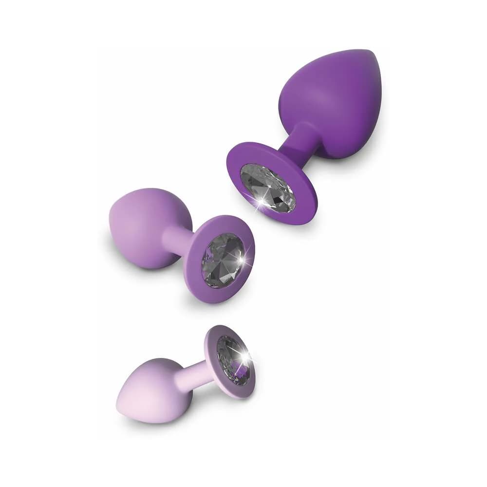 Fantasy For Her 3-Piece Silicone Her Little Gems Trainer Plug Set Purple thumbnail