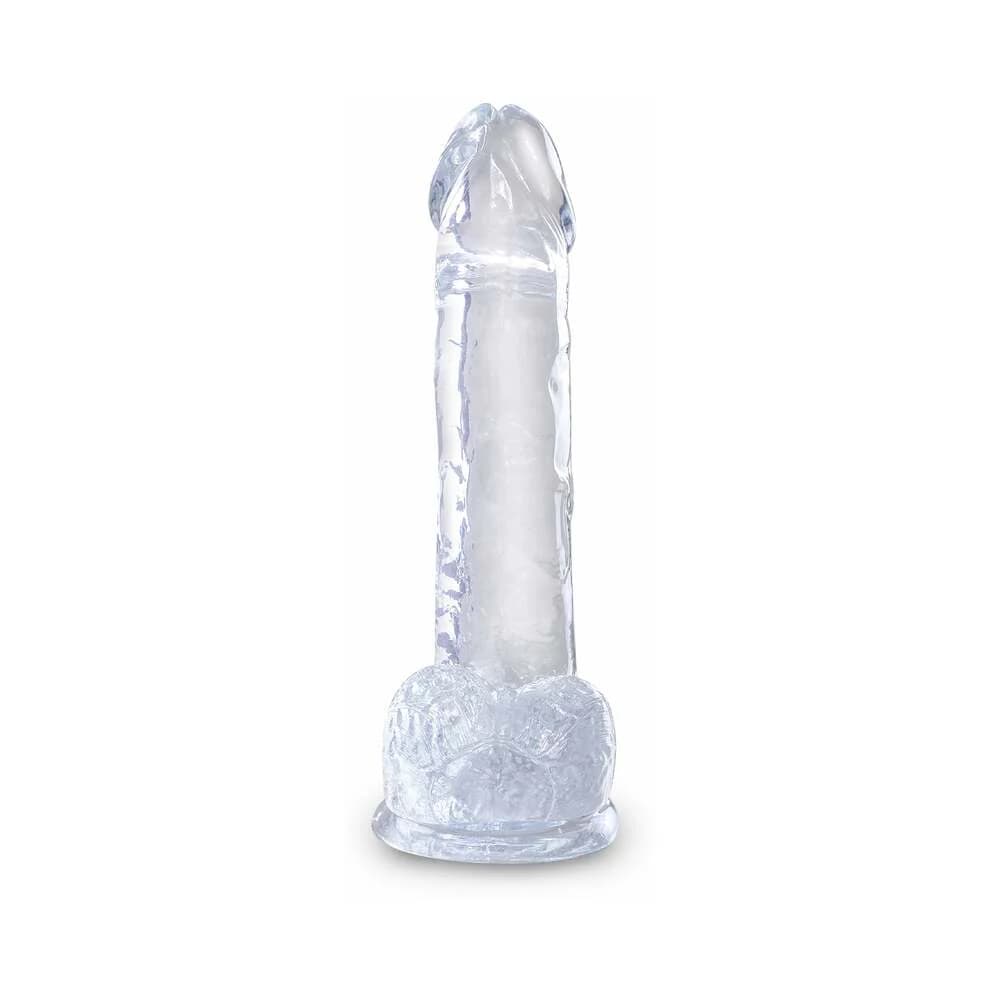 King Cock Clear 7 in. Cock With Balls Realistic Suction Cup Dildo thumbnail