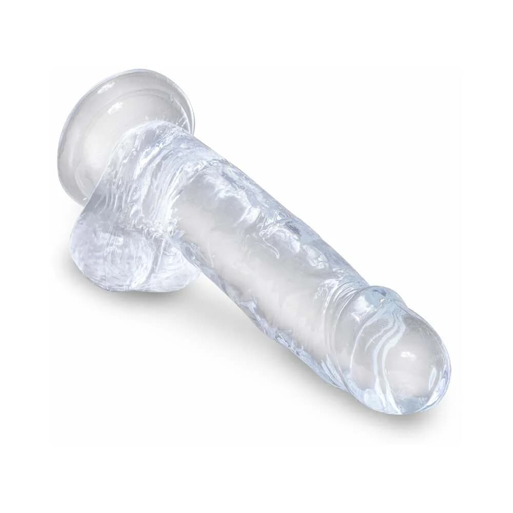 King Cock Clear 7 in. Cock With Balls Realistic Suction Cup Dildo thumbnail