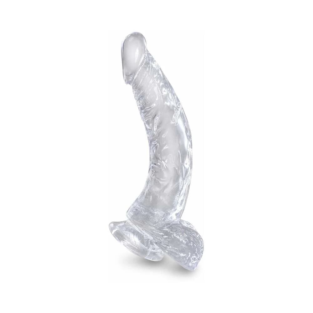 King Cock Clear 7.5 in. Cock With Balls Realistic Suction Cup Dildo thumbnail