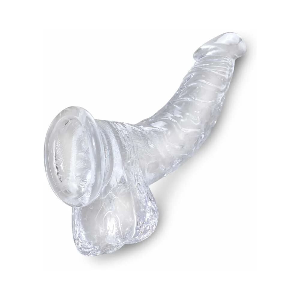 King Cock Clear 7.5 in. Cock With Balls Realistic Suction Cup Dildo thumbnail