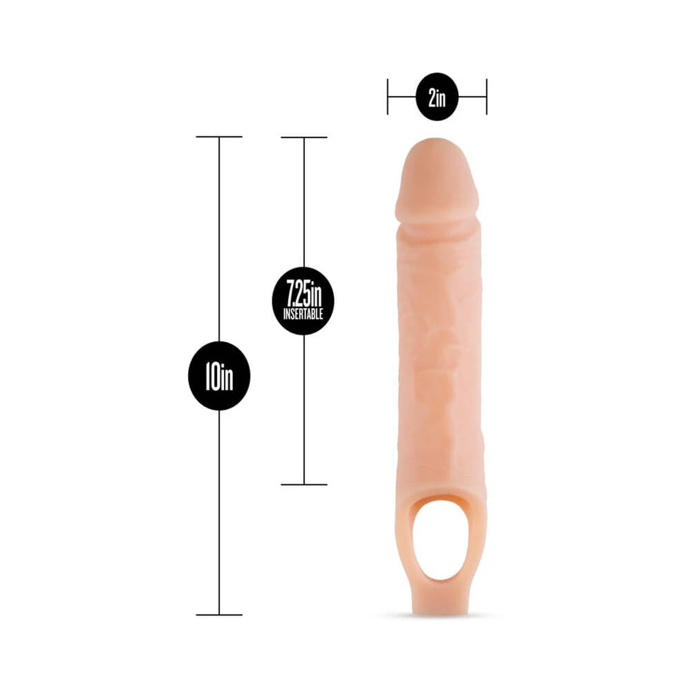 Performance Plus 10 in. Silicone Cock Sheath Penis Extender Sling Beige thumbnail