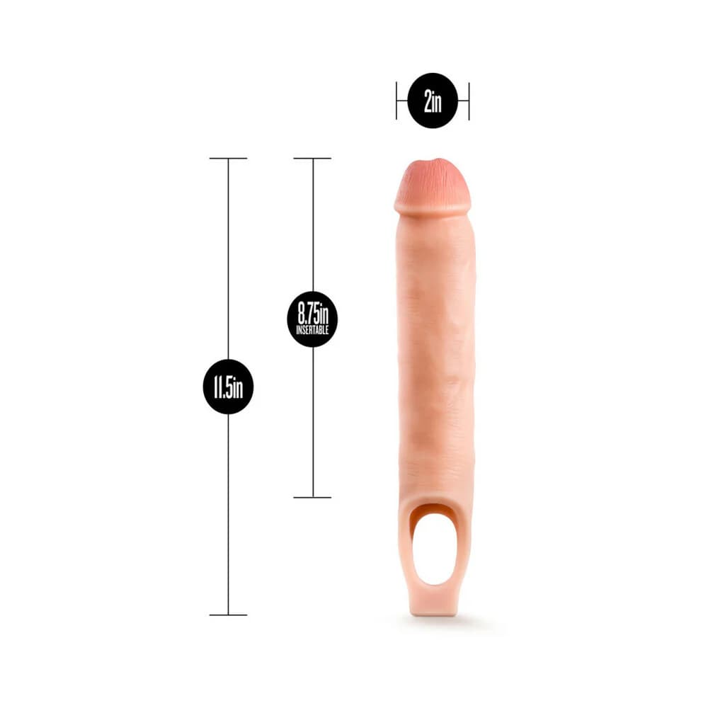 Performance Plus 11.5 in. Silicone Cock Sheath Penis Extender Sling Beige thumbnail
