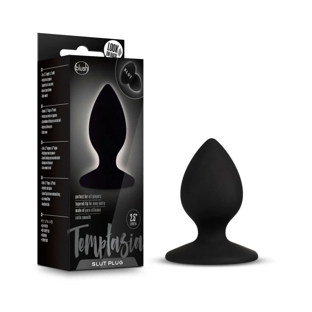 Temptasia 'Slut' Silicone Anal Plug Black