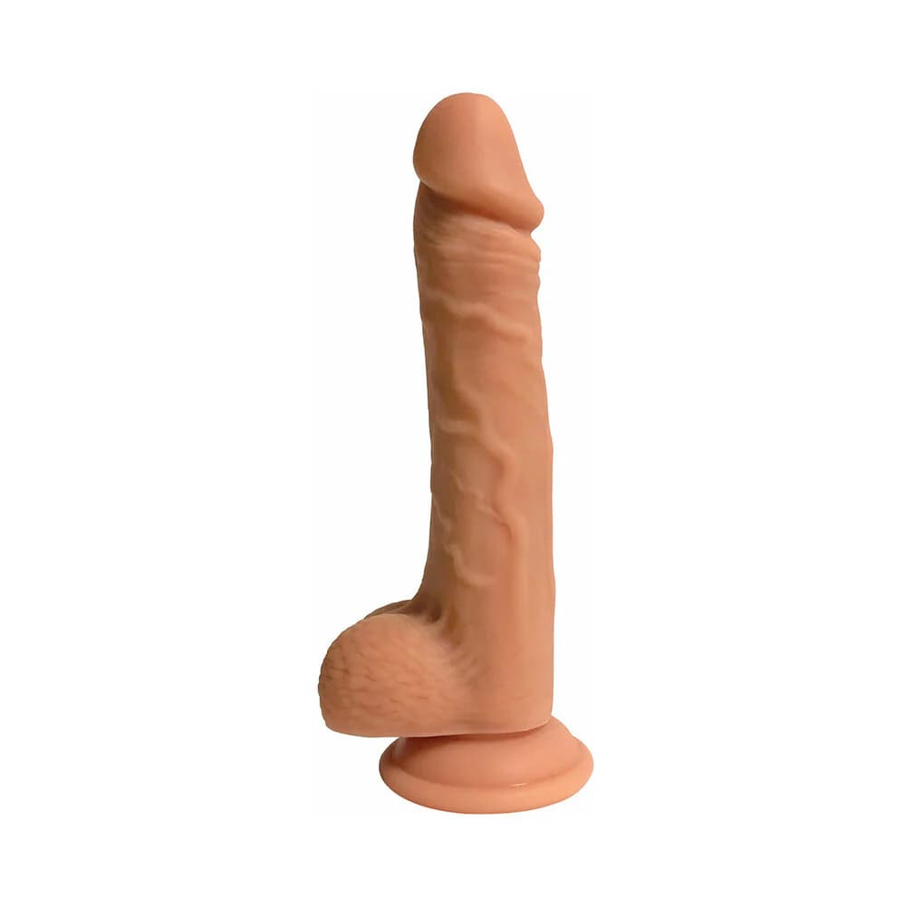 Curve Toys Easy Riders 9 in. Dual Density Silicone Dildo with Balls & Suction Cup Light thumbnail