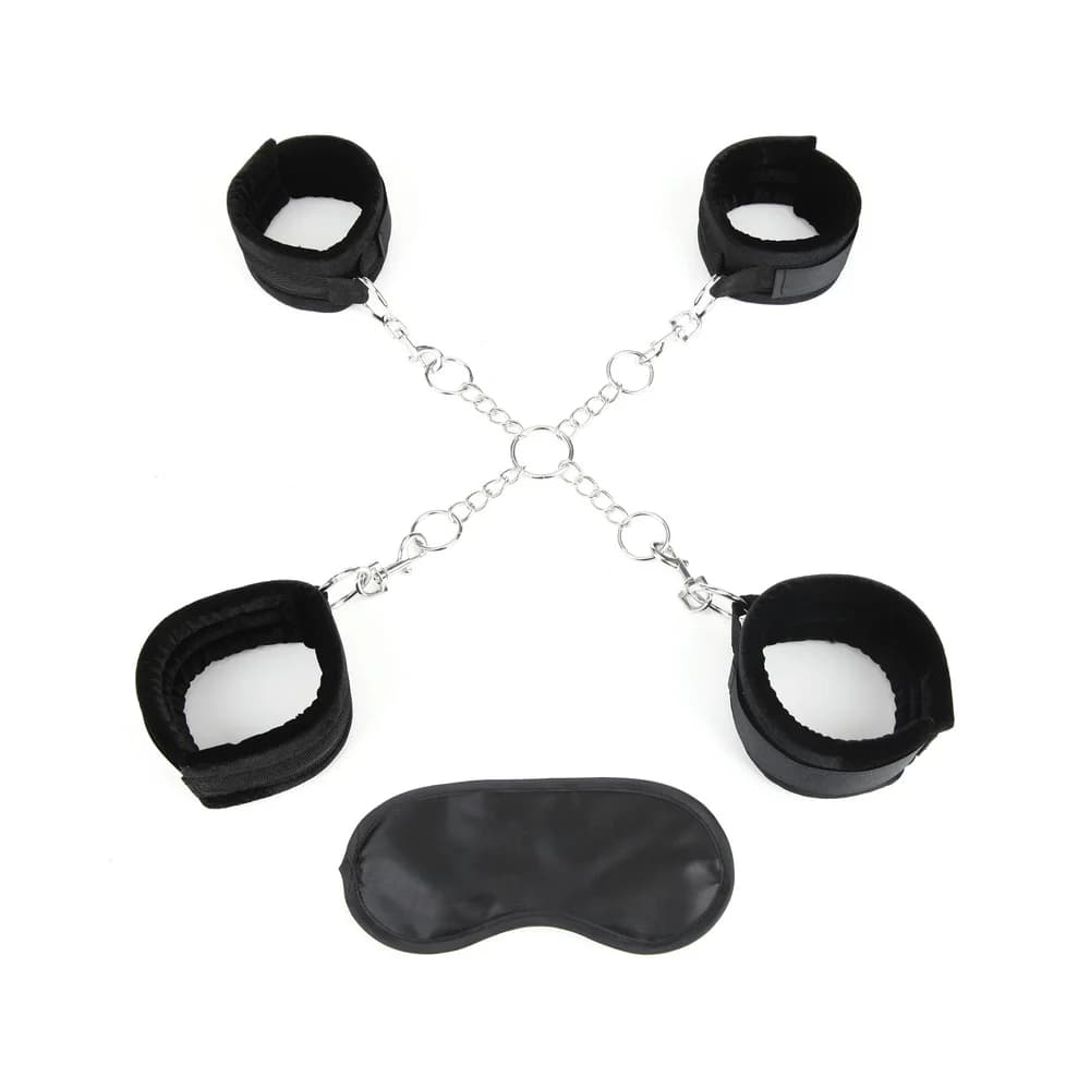 Lux Fetish Deluxe Chain Hog Tie with 4-Piece Cuff Set thumbnail