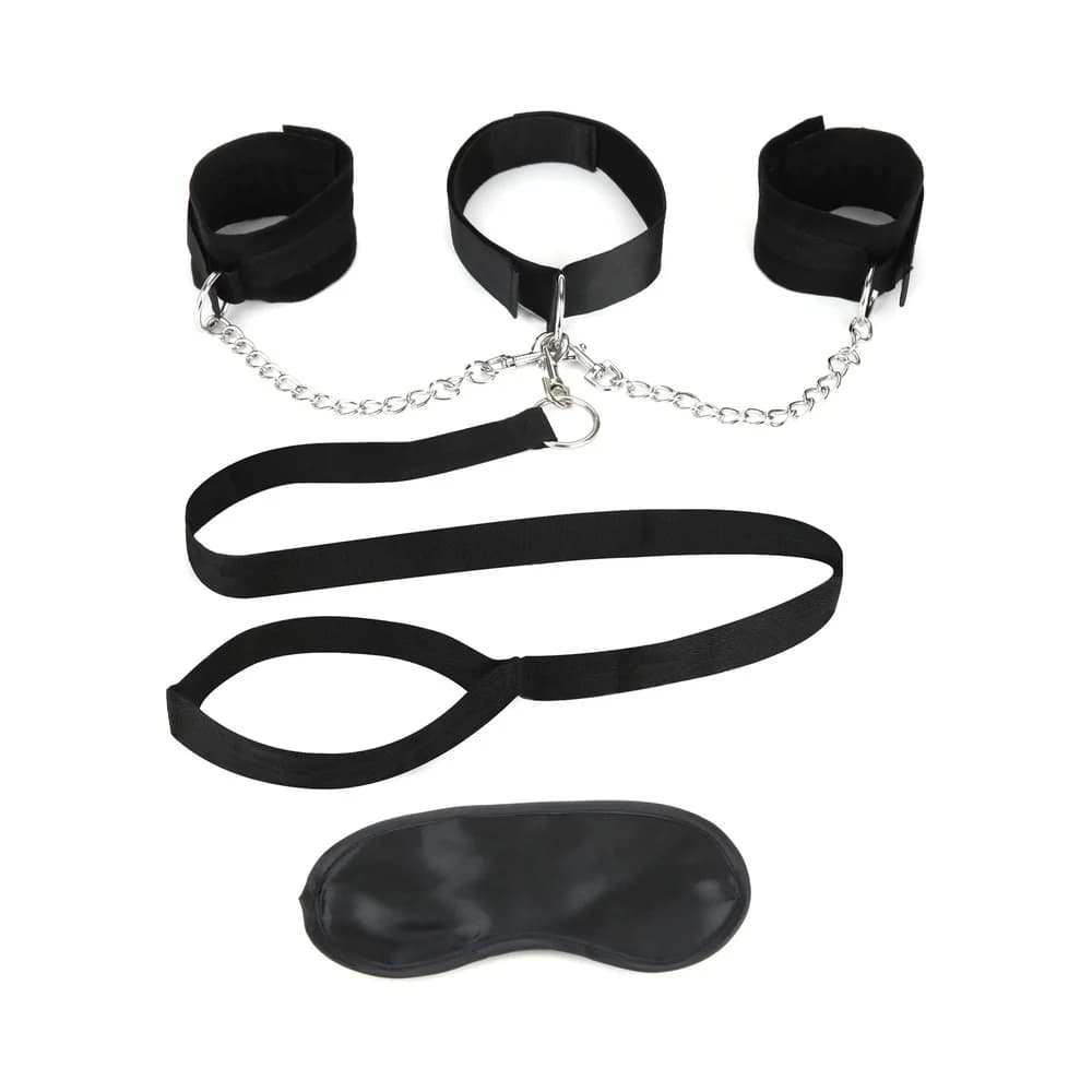 Lux Fetish Collar Cuffs & Leash Set thumbnail