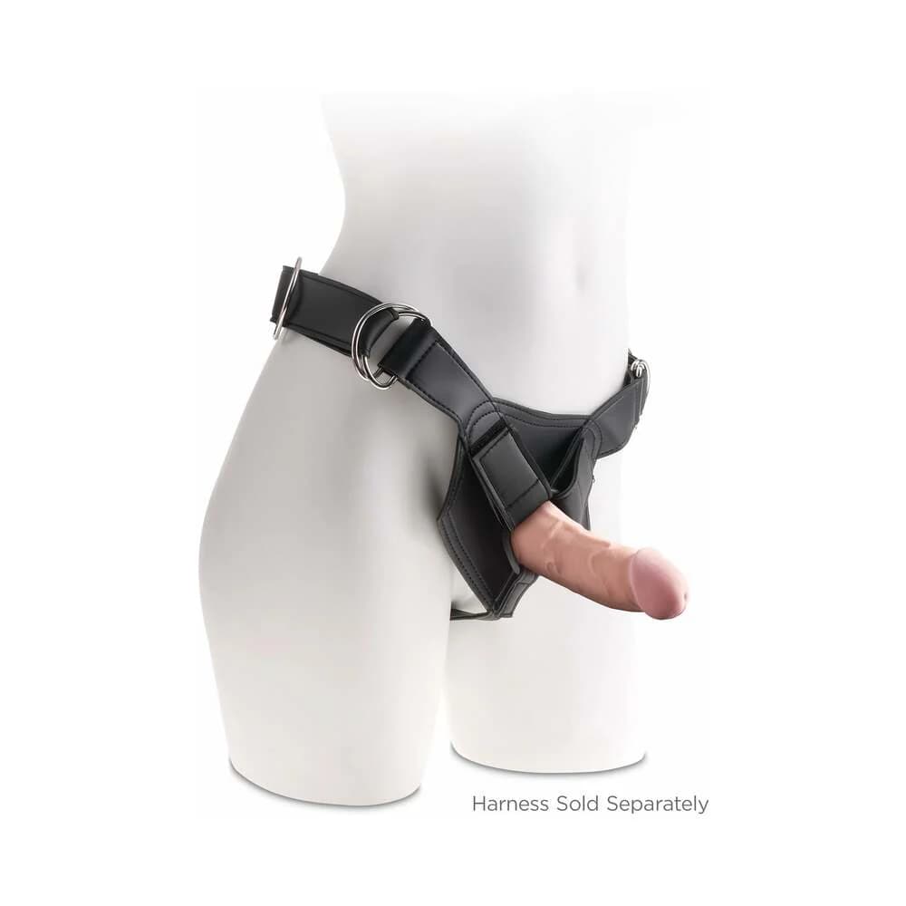 King Cock Plus 6 in. Triple Density Cock Realistic Dildo With Suction Cup Beige thumbnail