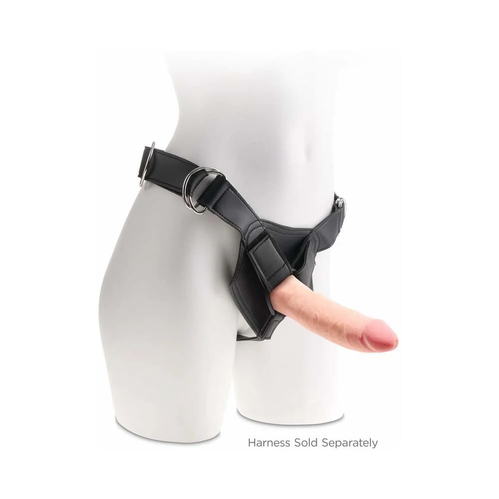 King Cock Plus 8 in. Triple Density Cock Realistic Dildo With Suction Cup Beige thumbnail