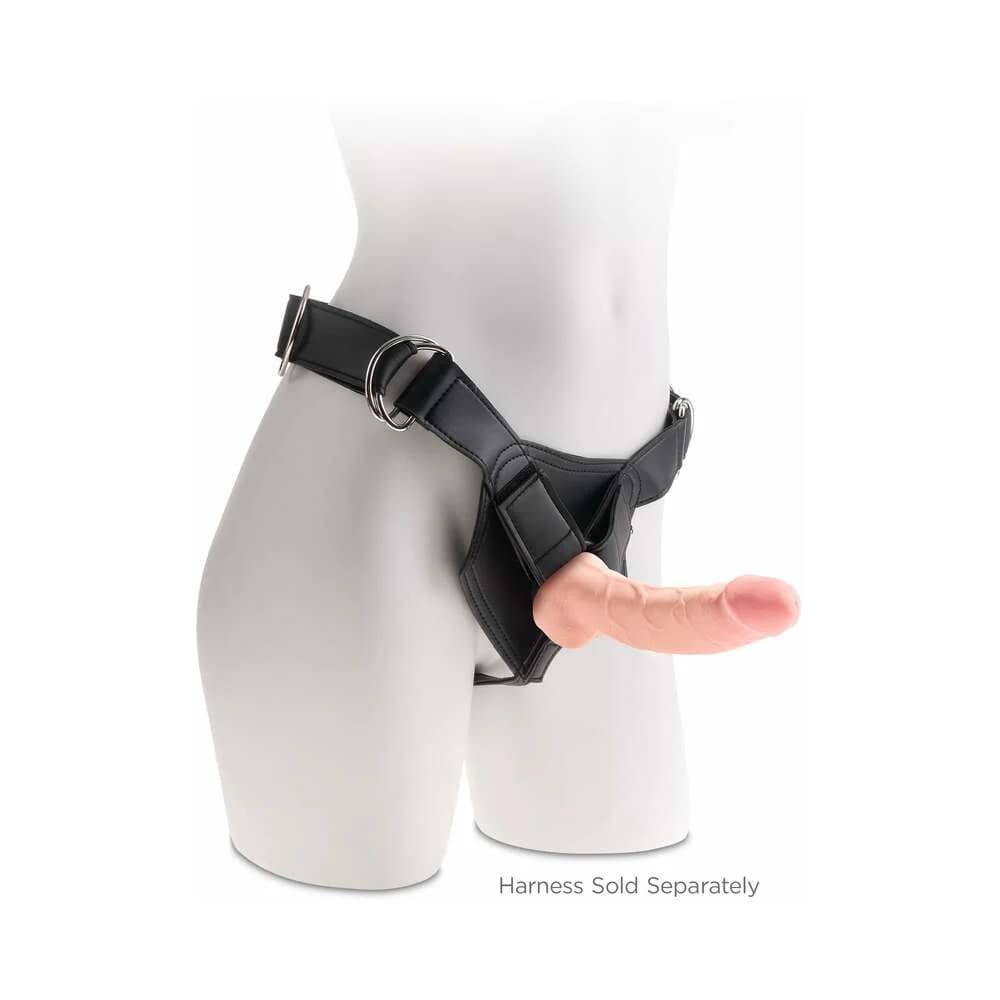 King Cock Plus 8 in. Triple Density Cock With Balls Realistic Suction Cup Dildo Beige thumbnail