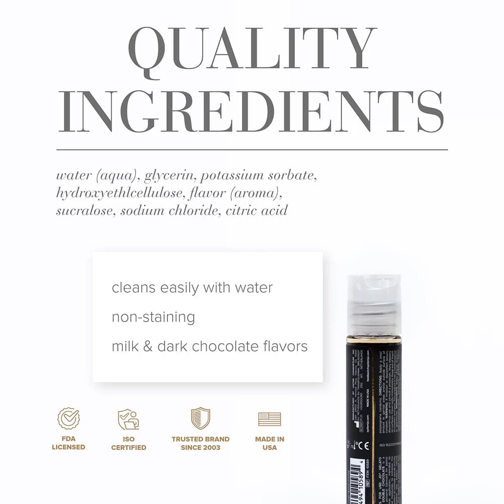 JO Gelato Decadent Double Chocolate Flavored Water-Based Lubricant 1 oz. thumbnail