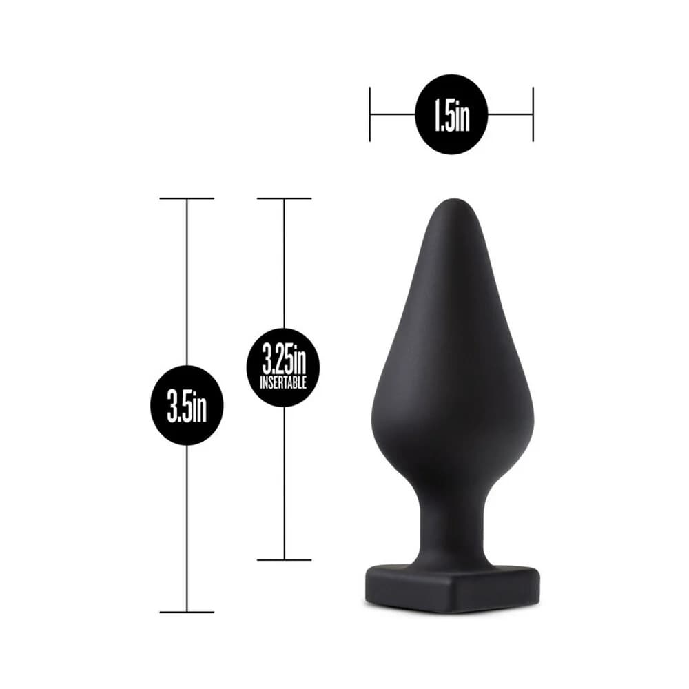 Temptasia 'Spank Me' Silicone Anal Plug with Heart-Shaped Base Black thumbnail