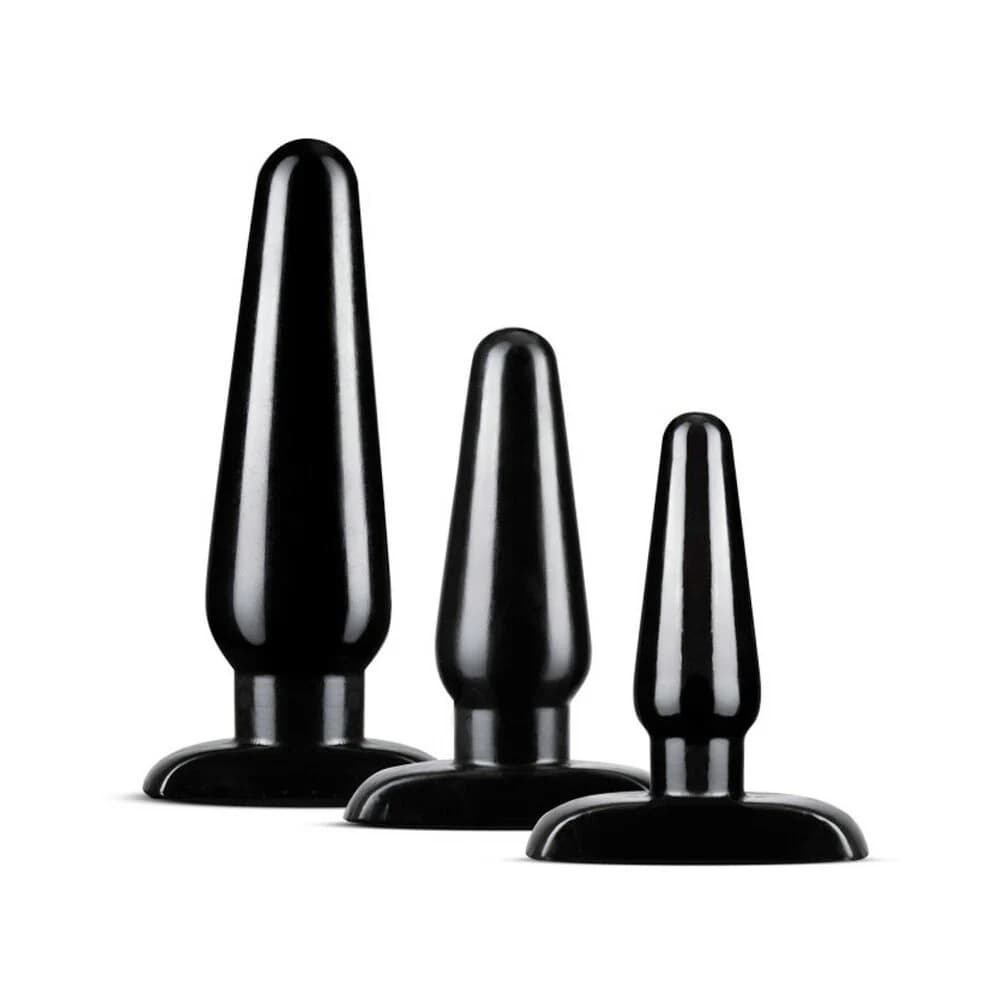 Anal Adventures 3-Piece Basic Plug Kit Black thumbnail