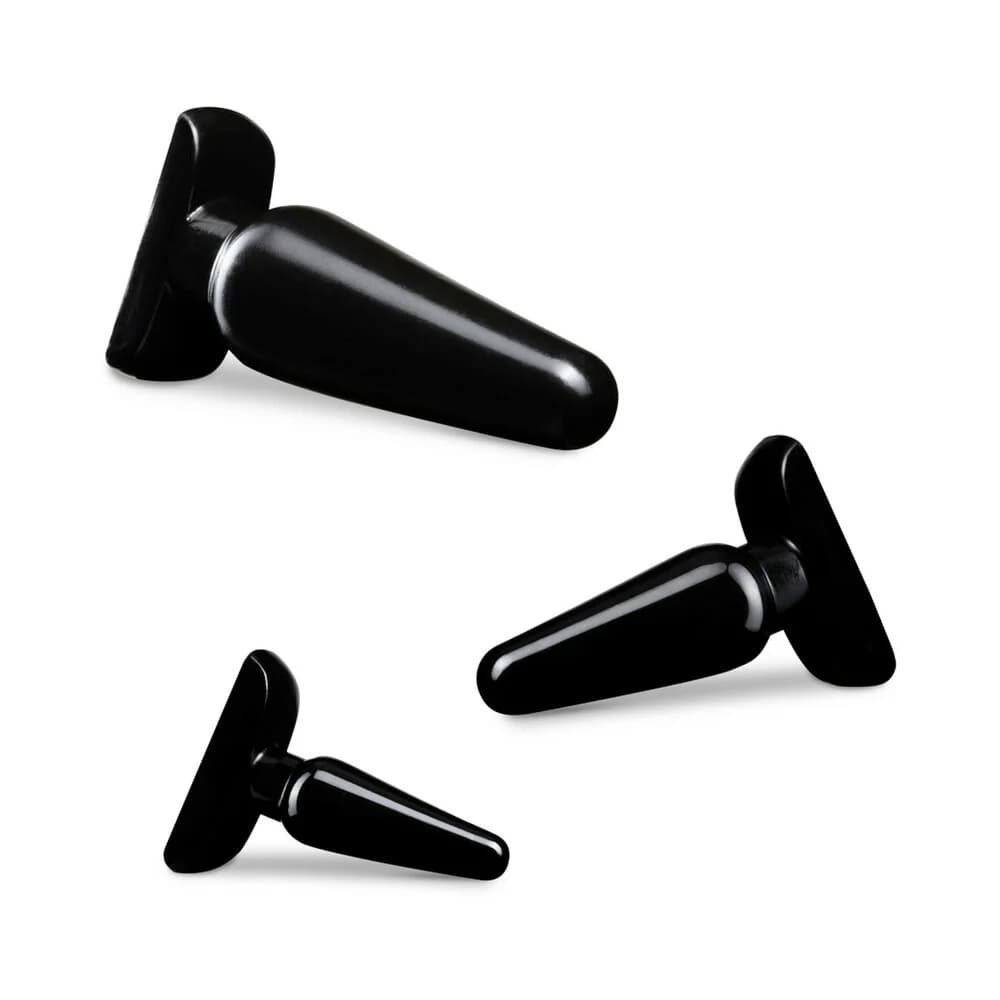 Anal Adventures 3-Piece Basic Plug Kit Black thumbnail