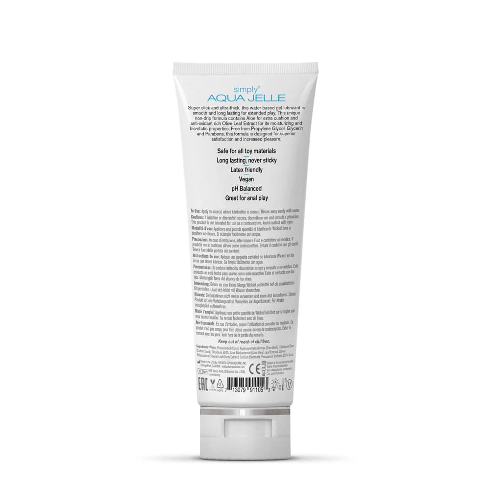 Wicked Simply Aqua Jelle Water Based Lubricant 4 oz. thumbnail