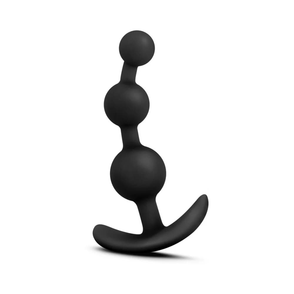 Anal Adventures Platinum Silicone Small Anal Beads Plug Black thumbnail