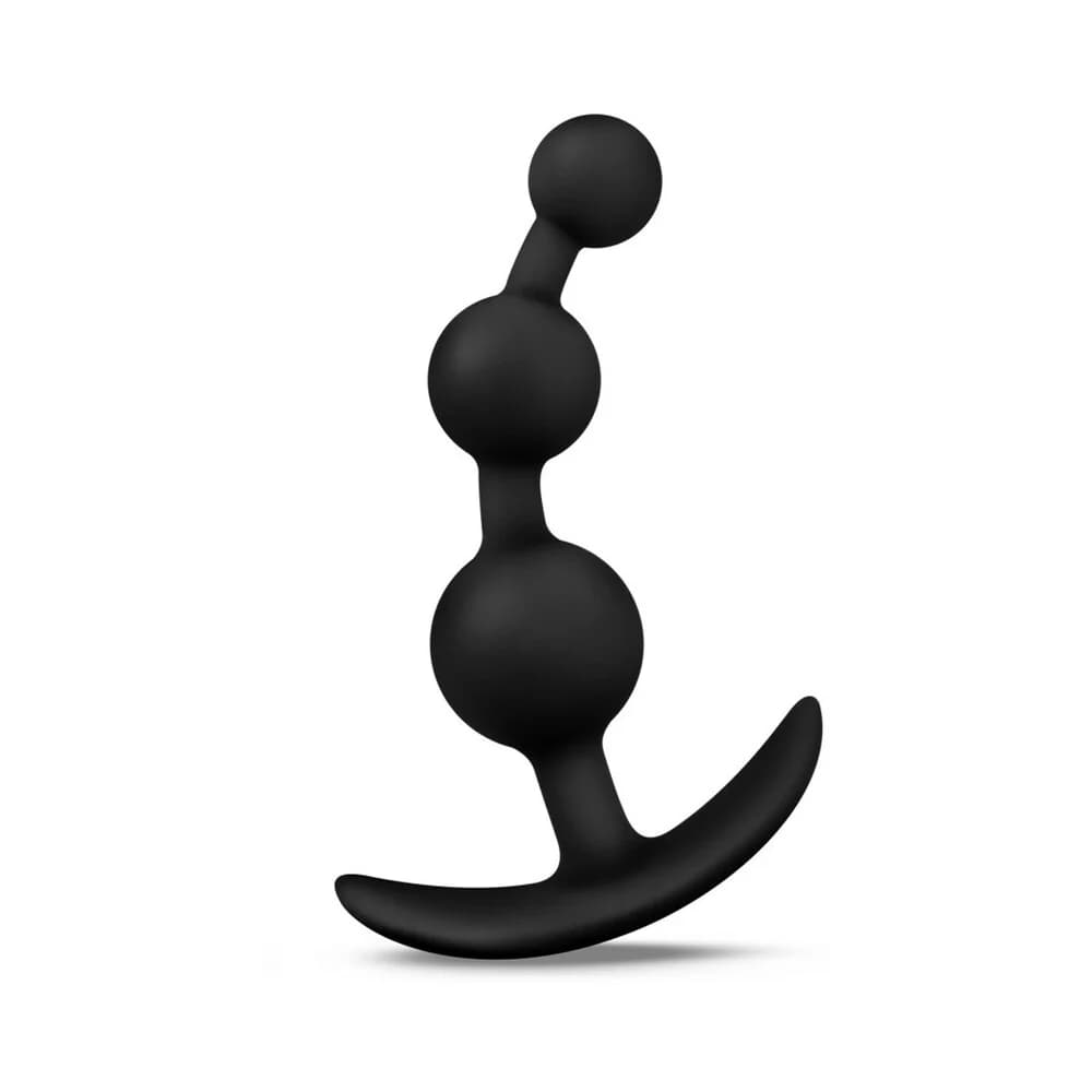 Anal Adventures Platinum Silicone Small Anal Beads Plug Black thumbnail