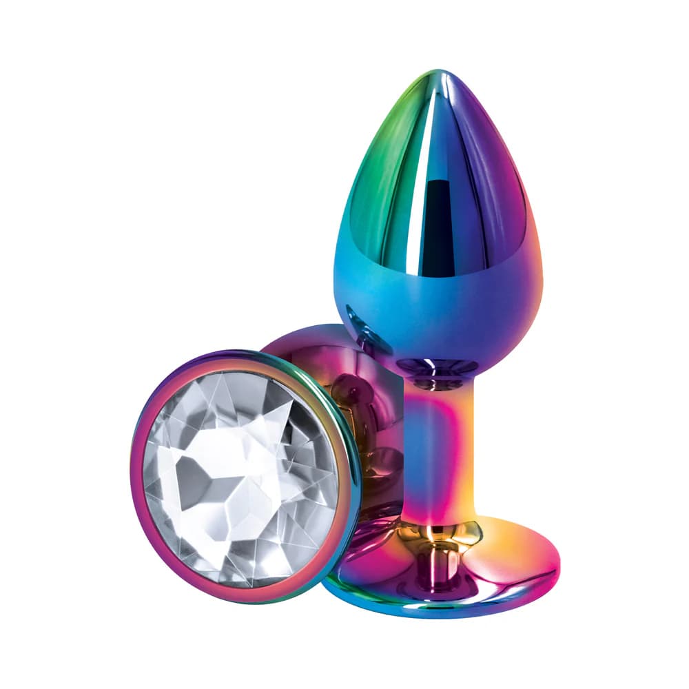 Rear Assets Metal Anal Plug Small Multicolor/Clear thumbnail