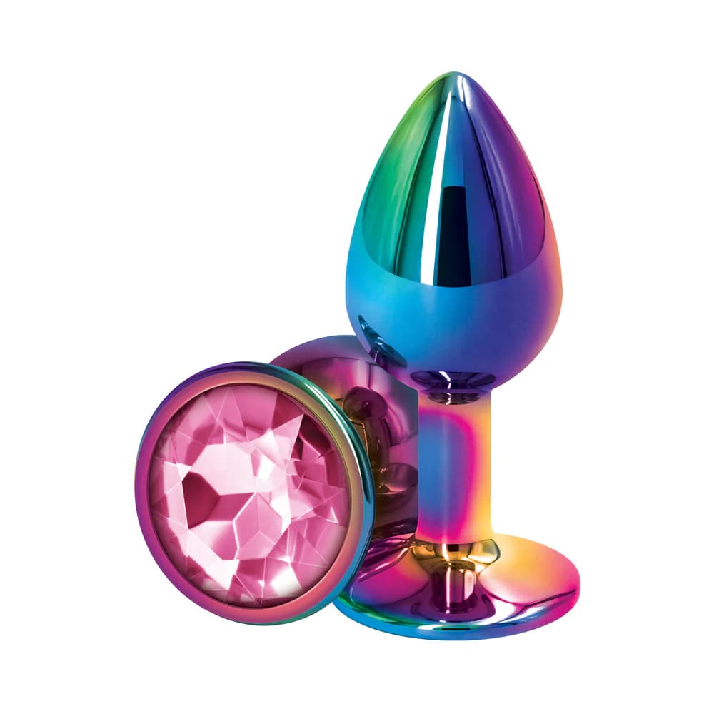 Rear Assets Metal Anal Plug Small Multicolor/Pink thumbnail