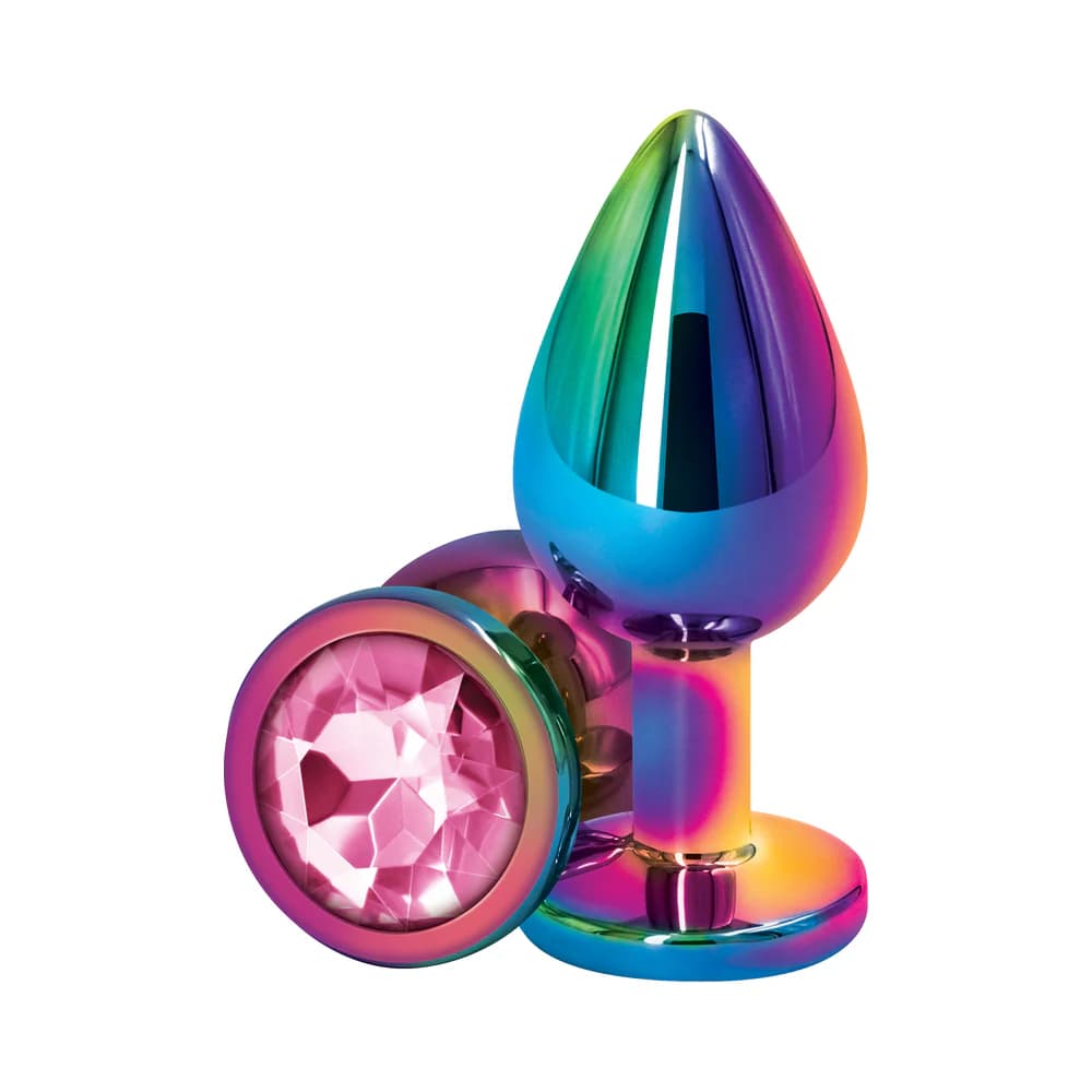 Rear Assets Metal Anal Plug Medium Multicolor/Pink thumbnail