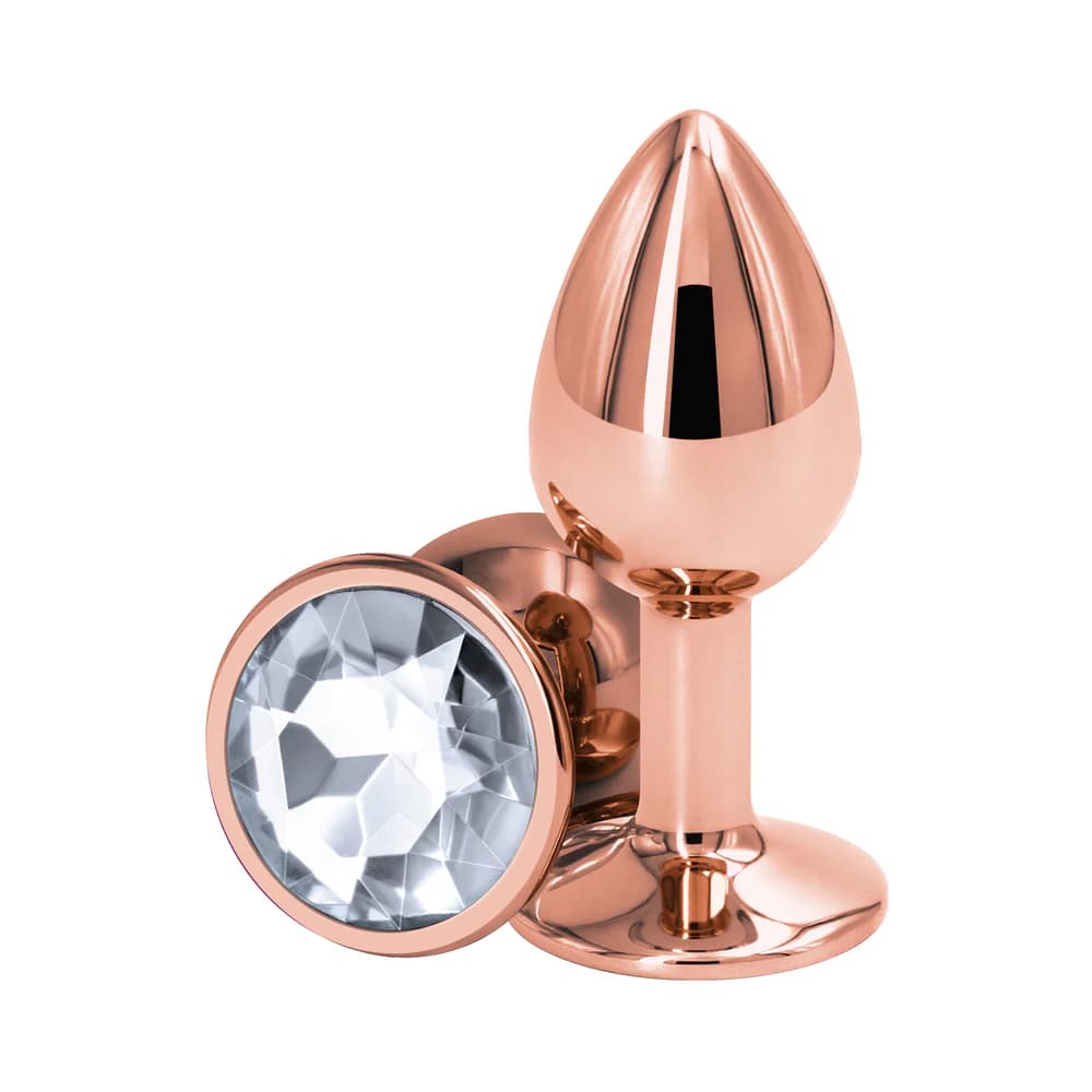 Rear Assets Rose Gold Anal Plug Small Clear thumbnail