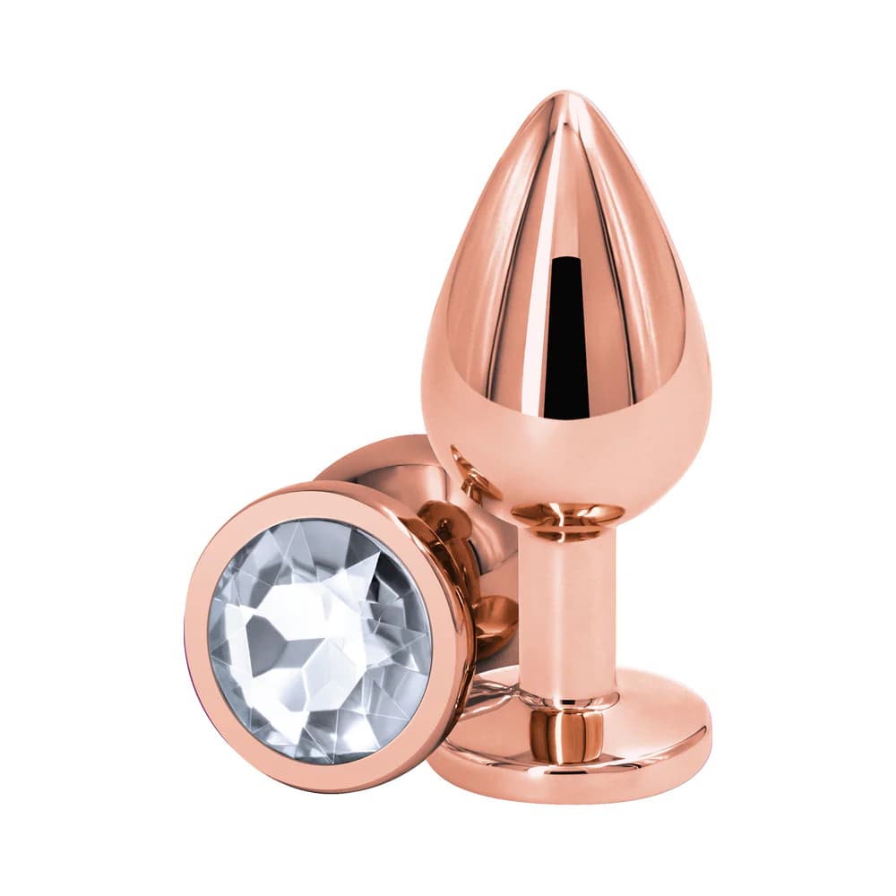 Rear Assets Rose Gold Anal Plug Medium Clear thumbnail