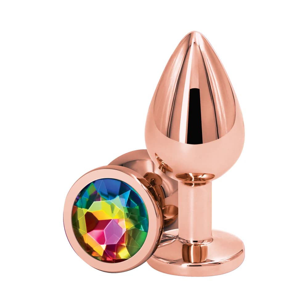 Rear Assets Rose Gold Anal Plug Medium Rainbow thumbnail