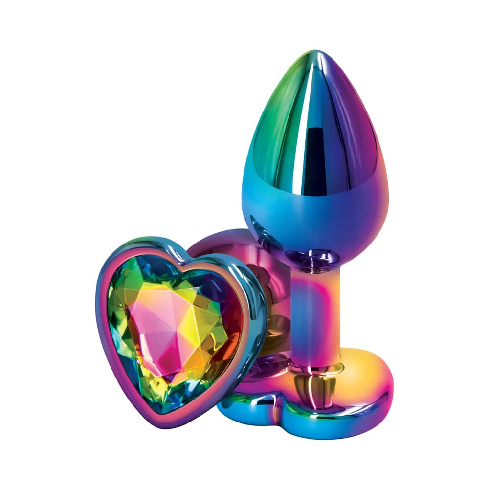 Rear Assets Metal Heart Plug Small Multicolor/Rainbow thumbnail