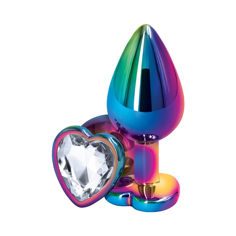 Rear Assets Metal Heart Plug Medium Multicolor/Clear thumbnail