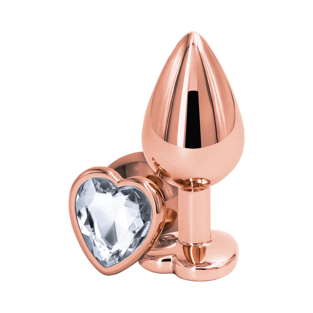 Rear Assets Rose Gold Heart Plug Medium Clear thumbnail