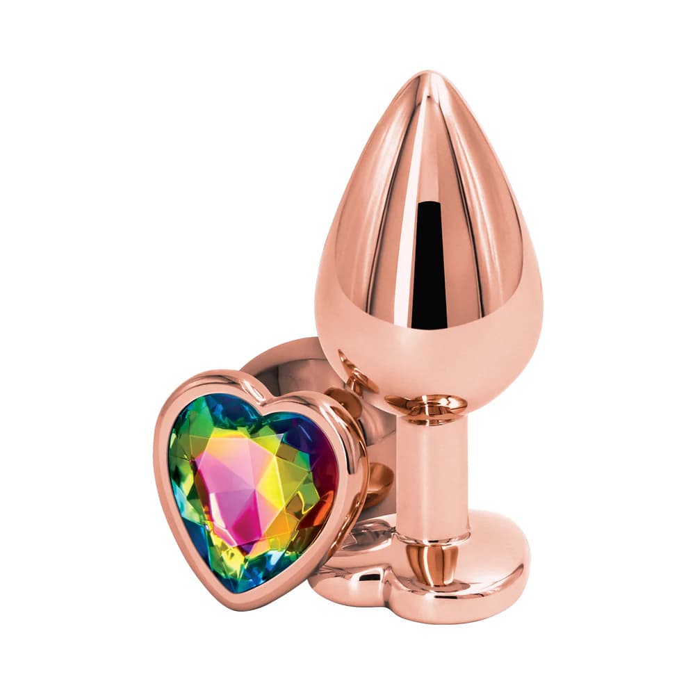 Rear Assets Rose Gold Heart Plug Medium Rainbow thumbnail