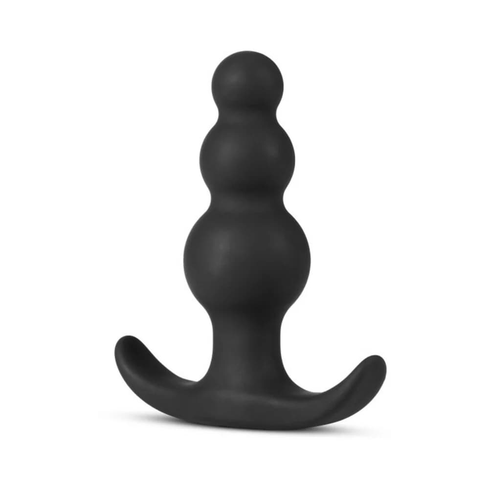 Anal Adventures Platinum Silicone Beaded Plug Black thumbnail
