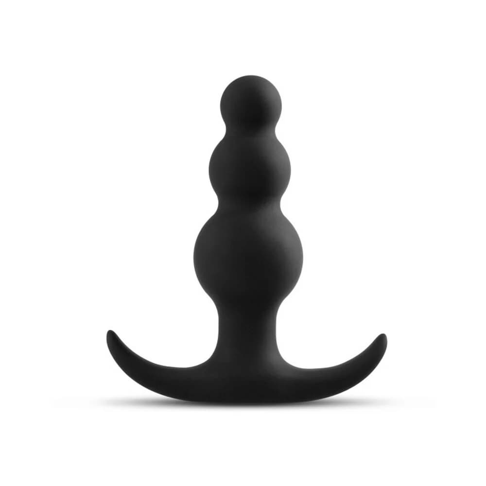 Anal Adventures Platinum Silicone Beaded Plug Black thumbnail
