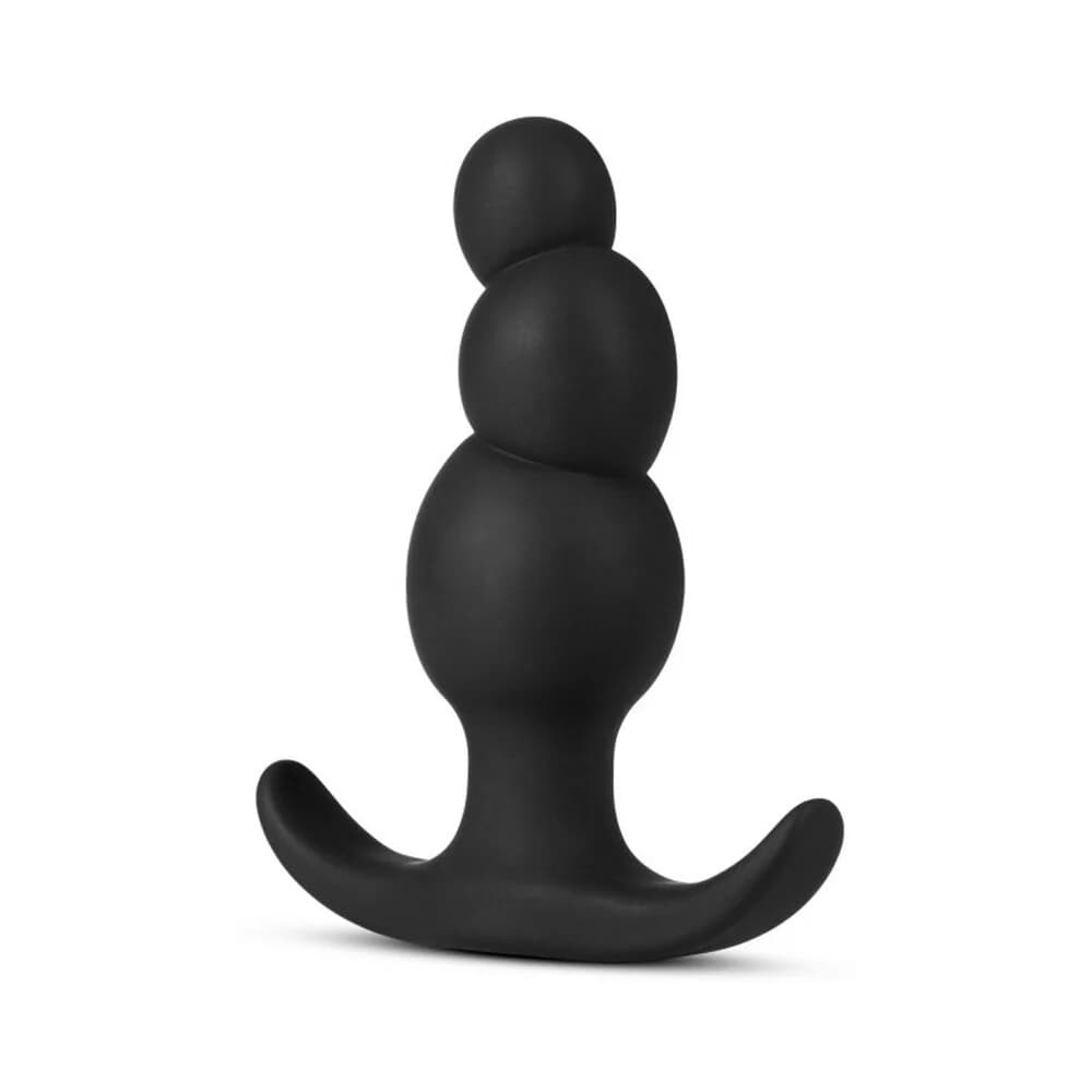 Anal Adventures Platinum Silicone Stacked Plug Black thumbnail