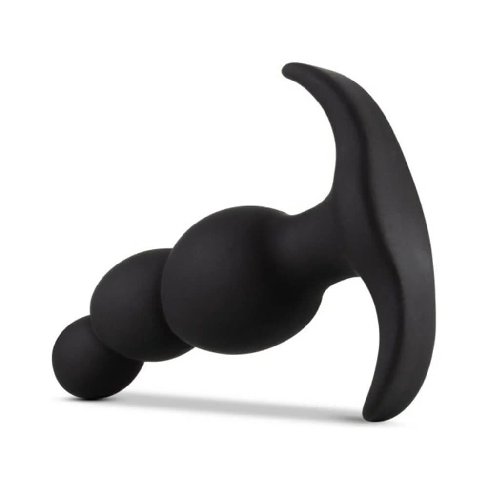 Anal Adventures Platinum Silicone Stacked Plug Black thumbnail